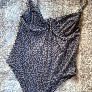 Acacia Swimwear Gray Leopard one piece